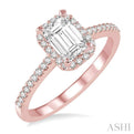 1/4 Ctw Round Cut Diamond Semi-Mount Engagement Ring in 14K Rose Gold