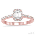 1/4 Ctw Round Cut Diamond Semi-Mount Engagement Ring in 14K Rose Gold