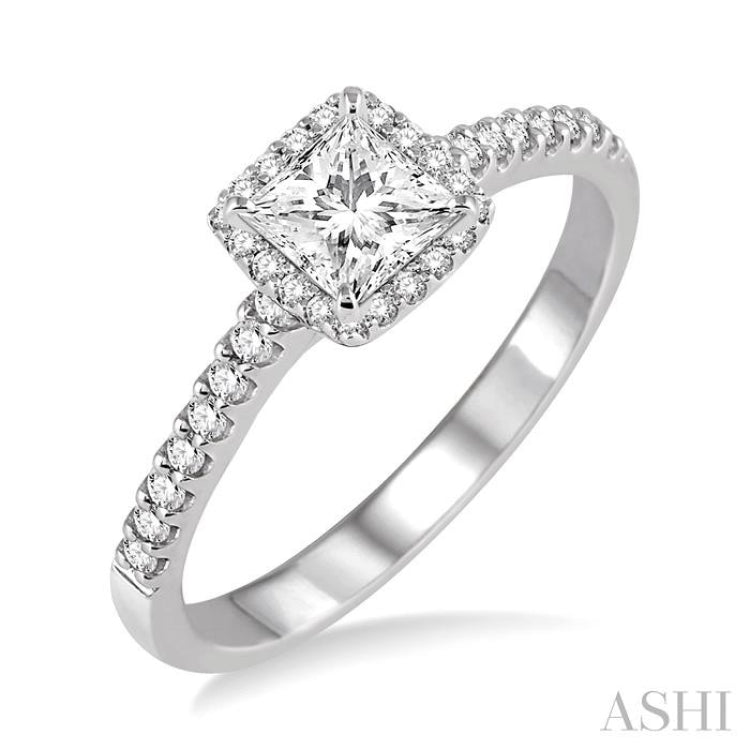 1/5 Ctw Round Cut Diamond Semi-Mount Engagement Ring in 14K White Gold