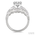 1/2 Ctw Lovebright Engagement Ring with Center Stone in 14K White Gold