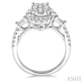 1 Ctw Diamond Lovebright Oval Halo Engagement Ring in 14K White Gold