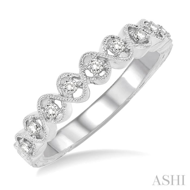 1/6 Ctw Round Diamond Wedding Band in 14K White Gold