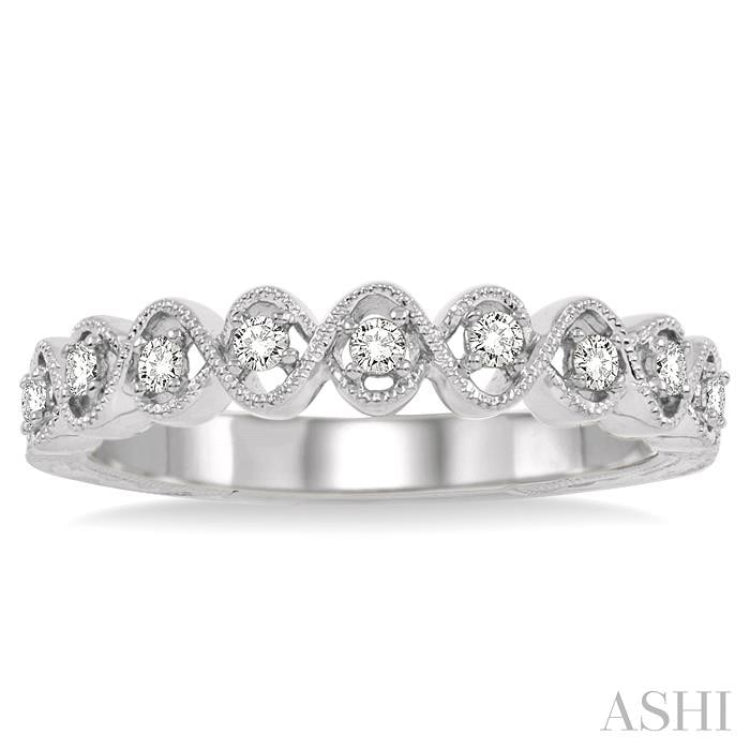 1/6 Ctw Round Diamond Wedding Band in 14K White Gold