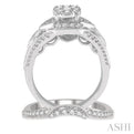 1 1/10 Ctw Diamond Lovebright Wedding Set with 7/8 Ctw Engagement Ring and 1/4 Ctw Wedding Band in 14K White Gold