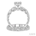 5/8 Ctw Diamond Lovebright Wedding Set with 1/2 Ctw Engagement Ring and 1/6 Ctw Wedding Band in 14K White Gold