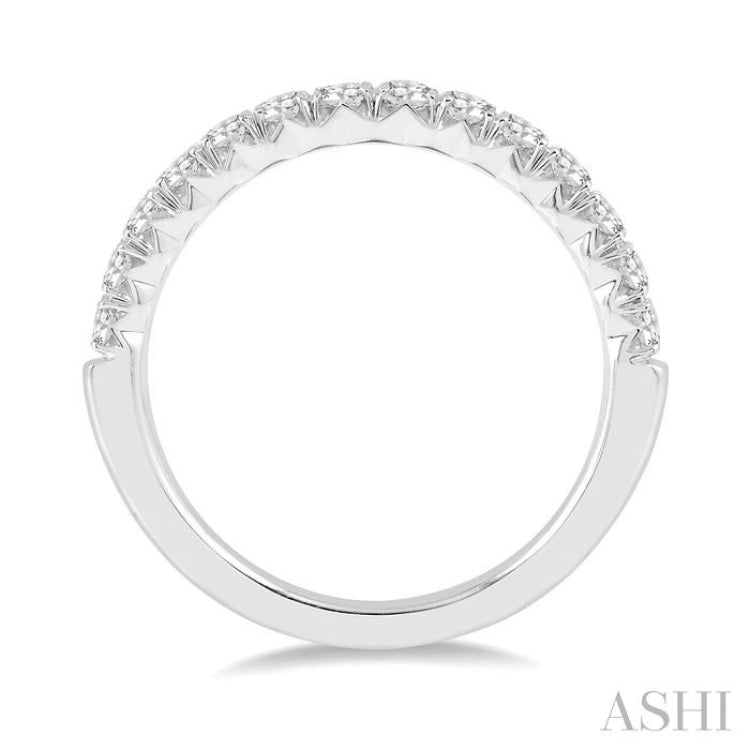 1/4 Ctw Round Cut Diamond Wedding Band in 14K White Gold