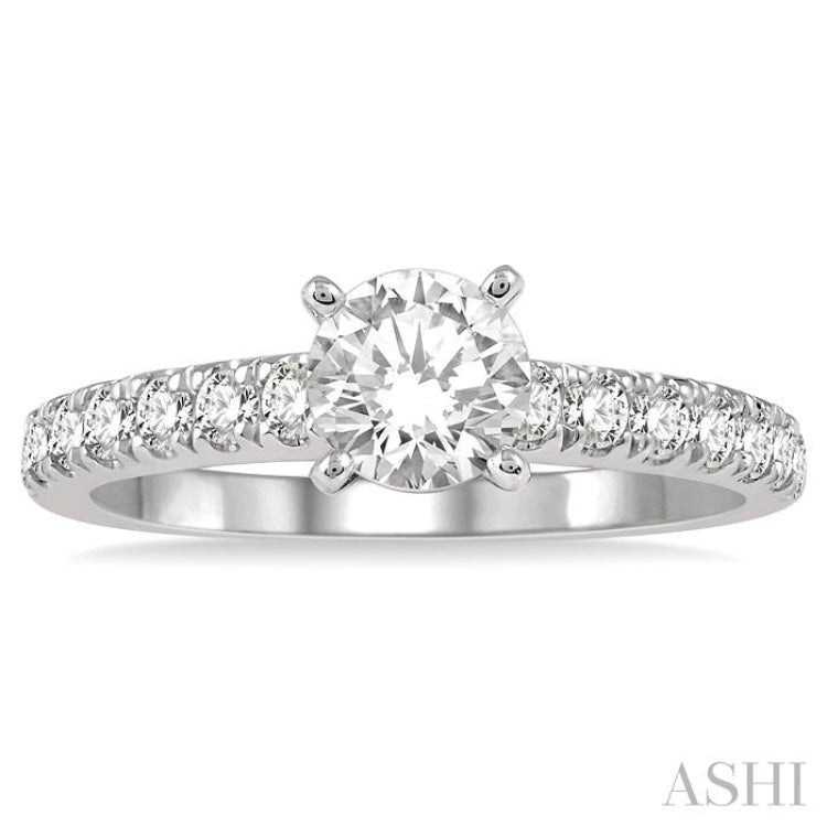 1/2 Ctw Semi-Mount Round Cut Diamond Engagement Ring in 14K White Gold