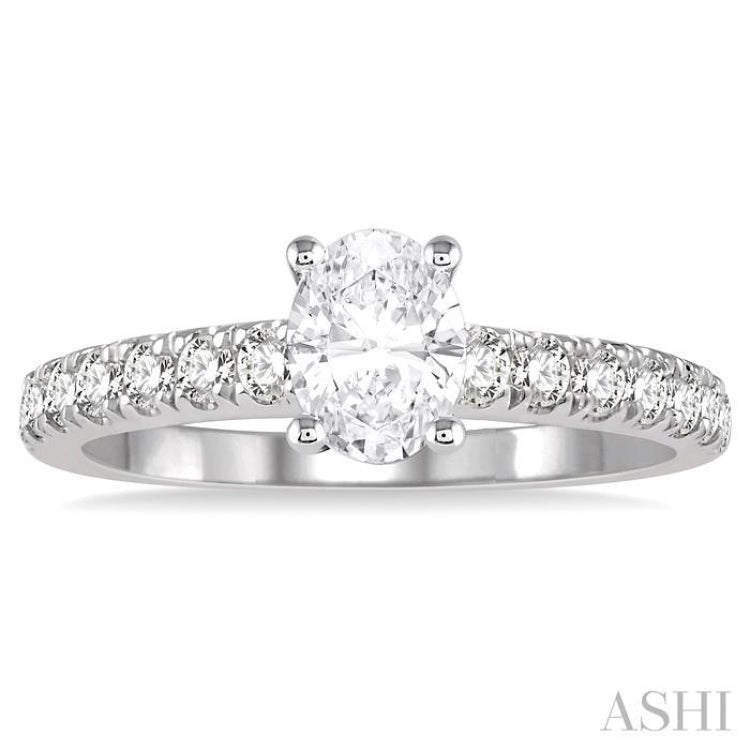 1/2 Ctw Semi-Mount Round Cut Diamond Engagement Ring in 14K White Gold