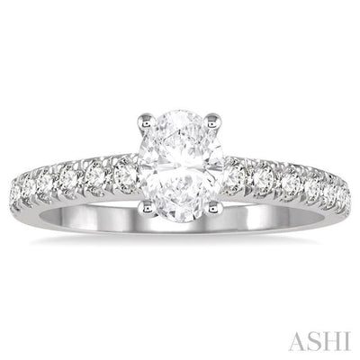 1/2 Ctw Semi-Mount Round Cut Diamond Engagement Ring in 14K White Gold