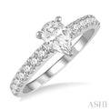 1/2 Ctw Semi-Mount Round Cut Diamond Engagement Ring in 14K White Gold