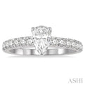 1/2 Ctw Semi-Mount Round Cut Diamond Engagement Ring in 14K White Gold