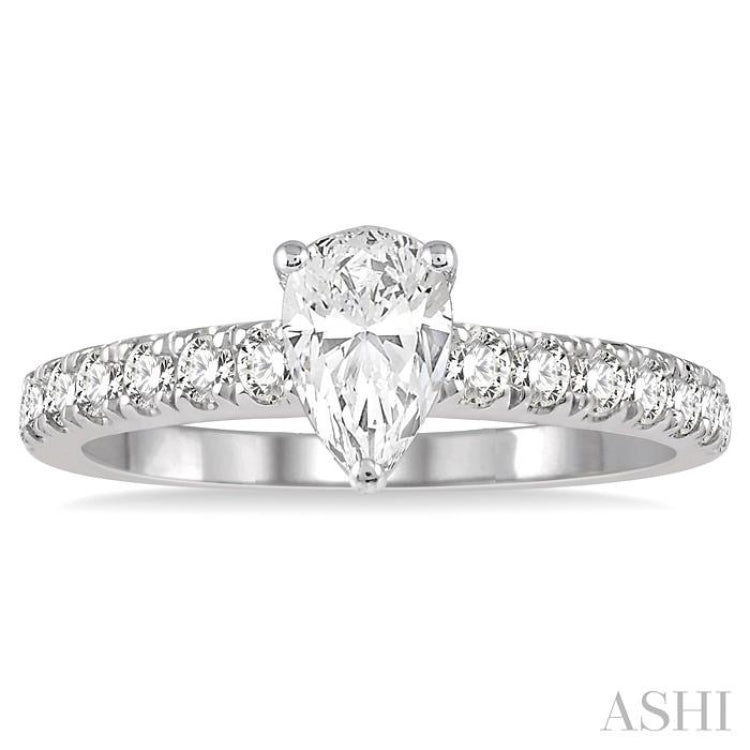 1/2 Ctw Semi-Mount Round Cut Diamond Engagement Ring in 14K White Gold