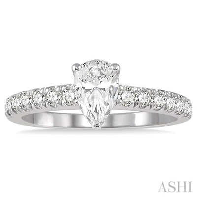 1/2 Ctw Semi-Mount Round Cut Diamond Engagement Ring in 14K White Gold