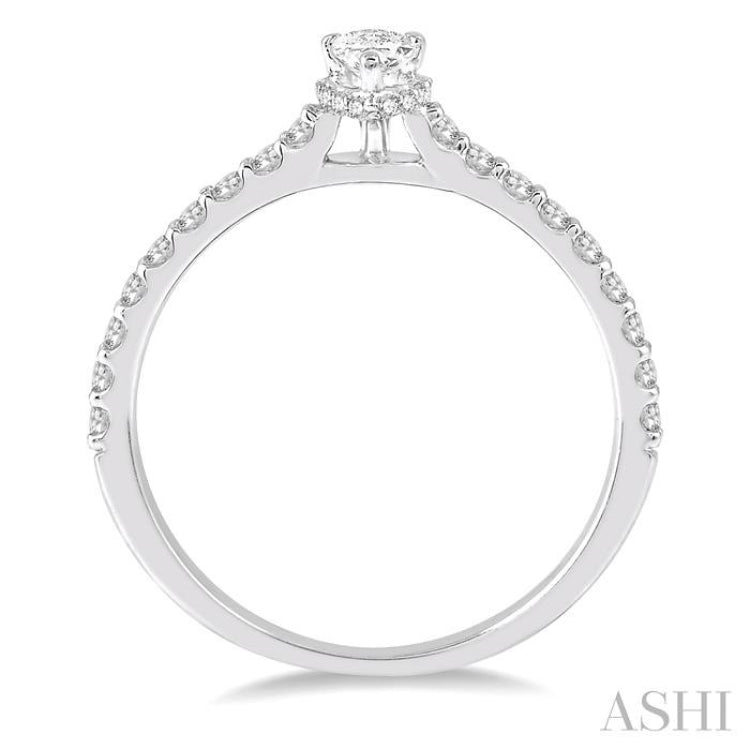 1/4 Ctw Semi-Mount Diamond Engagement Ring in 14K White Gold