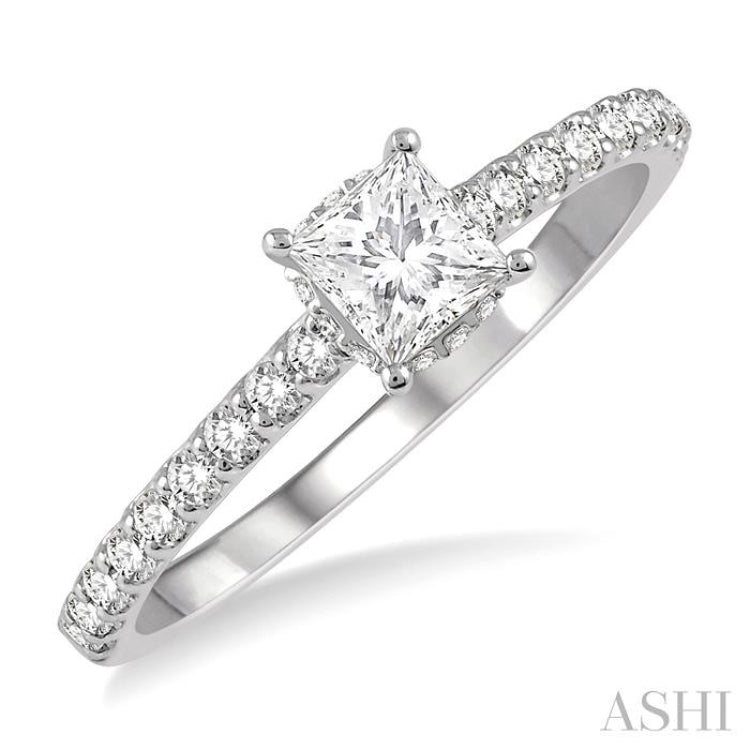 1/4 Ctw Semi-Mount Diamond Engagement Ring in 14K White Gold