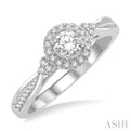 1/5 Ctw Round Center Semi-Mount Diamond Engagement Ring in 14K White Gold