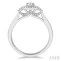 1/5 Ctw Round Center Semi-Mount Diamond Engagement Ring in 14K White Gold