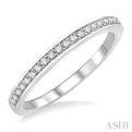 1/10 Ctw Round Cut Diamond Wedding Band in 14K White Gold