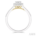 1/3 Ctw Round Diamond Lovebright Halo Engagement Ring in 14K White and Yellow Gold