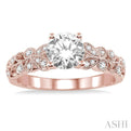 1/6 Ctw Diamond Semi-Mount Engagement Ring in 14K Rose Gold