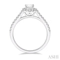 1/3 Ctw Oval Shape Semi-Mount Diamond Engagement Ring in 14K White Gold