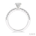 1/4 Ctw Round Cut Diamond Semi-Mount Engagement Ring in 14K White Gold