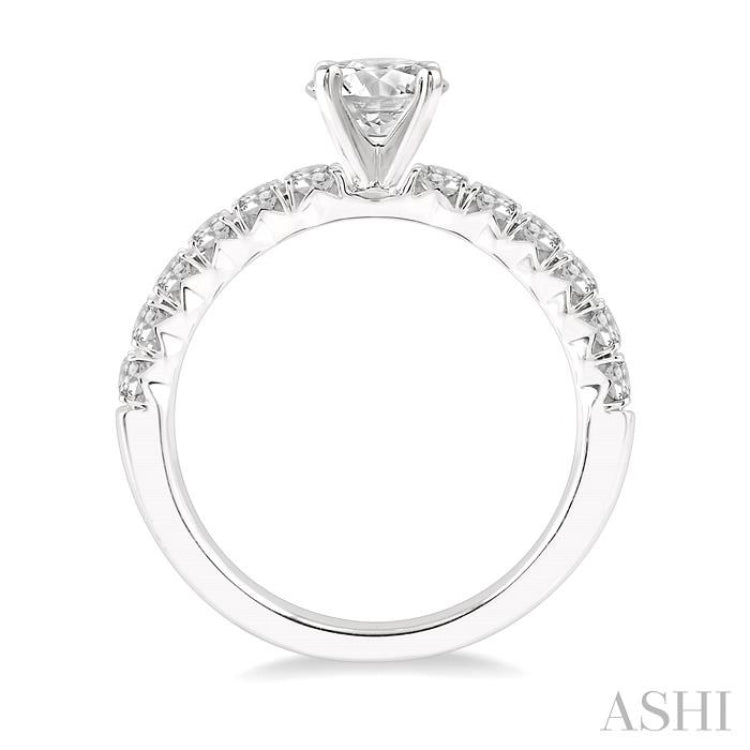 1/4 Ctw Round Cut Diamond Semi-Mount Engagement Ring in 14K White Gold