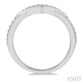 1/6 Ctw Arched Center Round Cut Diamond Wedding Band in 14K White Gold