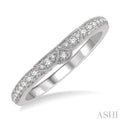 1/6 Ctw Tri Arc Center Round Cut Diamond Wedding Band in 14K White Gold