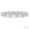 1/10 Ctw Square & Rhombus Mount Round Cut Diamond Stackable Band in 14K White Gold