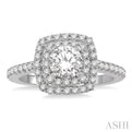 1/4 Ctw Round Cut Semi-Mount Diamond Engagement Ring in 14K White Gold