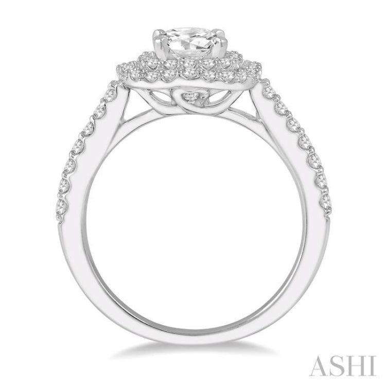 1/4 Ctw Round Cut Semi-Mount Diamond Engagement Ring in 14K White Gold