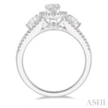 7/8 Ctw Pear Shape Diamond Engagement Ring in 14K White Gold