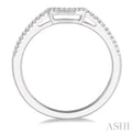 1/10 Ctw Arched Center Diamond Wedding Band in 14K White Gold