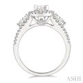 1 1/2 Ctw Oval Shape Diamond Engagement Ring in 14K White Gold