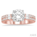 1/2 Ctw Semi-Mount Diamond Engagement Ring in 14K Rose and White Gold