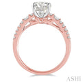 1/2 Ctw Semi-Mount Diamond Engagement Ring in 14K Rose and White Gold