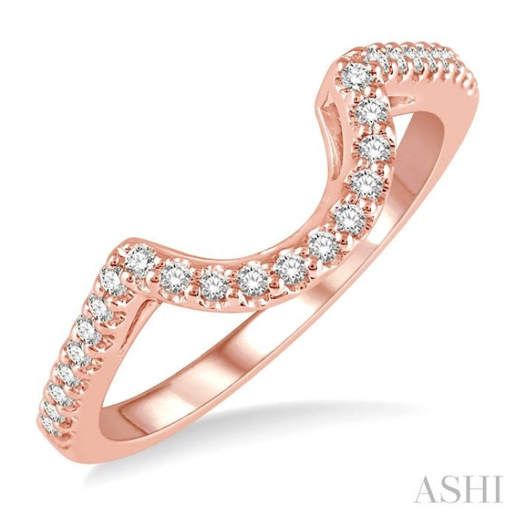 1/4 Ctw Round Cut Diamond Wedding Band in 14K Rose Gold