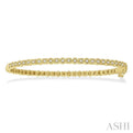 1/3 Ctw Square & Circular Mount Round Cut Diamond Stackable Bangle in 14K Yellow Gold