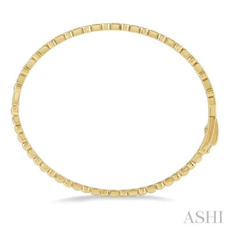 1/3 Ctw Square & Circular Mount Round Cut Diamond Stackable Bangle in 14K Yellow Gold