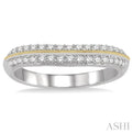 1/3 ctw Twin Row Round Cut Diamond Wedding Band in 14K White and Yellow Gold