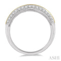 1/3 ctw Twin Row Round Cut Diamond Wedding Band in 14K White and Yellow Gold