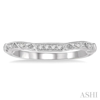 1/20 Ctw Vintage Inspired Round Diamond Wedding Band in 14K White Gold