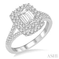 3/4 Ctw Diamond Semi-mount Engagement Ring in 14K White Gold