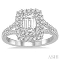 3/4 Ctw Diamond Semi-mount Engagement Ring in 14K White Gold