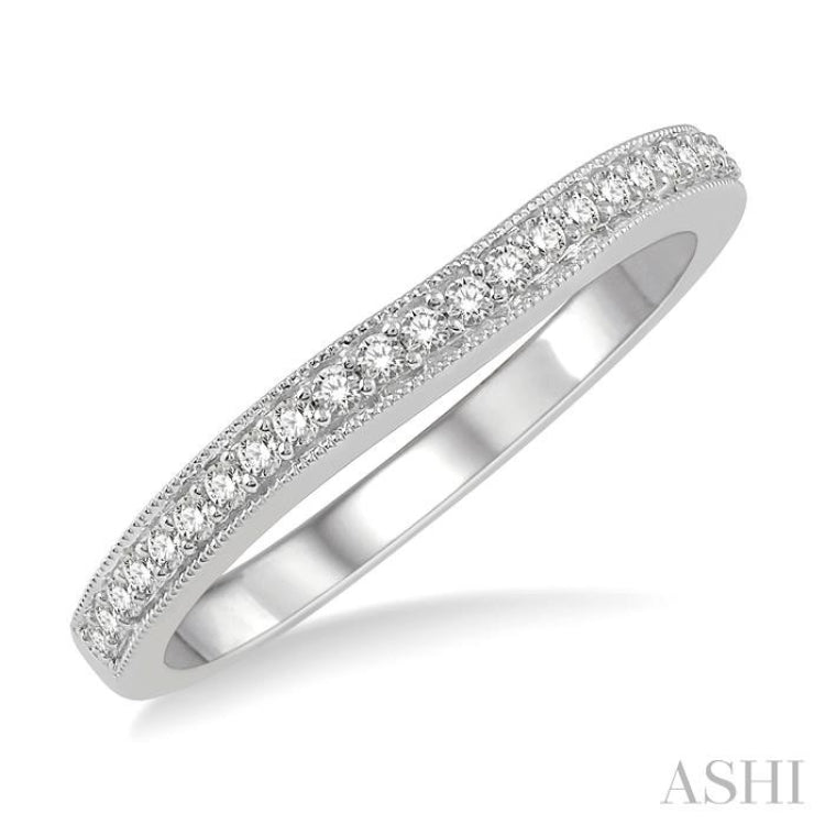 1/5 ctw Round Cut Diamond Wedding Band in 14K White Gold