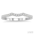 1/5 ctw Curved Center Round Cut Diamond Wedding Band in 14K White Gold