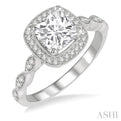 1/5 ctw Semi-Mount Round Cut Diamond Engagement Ring in 14K White Gold