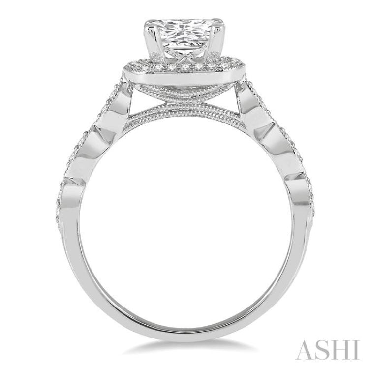 1/5 ctw Semi-Mount Round Cut Diamond Engagement Ring in 14K White Gold