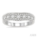 5/8 ctw Baguette and Twin Row Round Cut Diamond Wedding Band in 14K White Gold